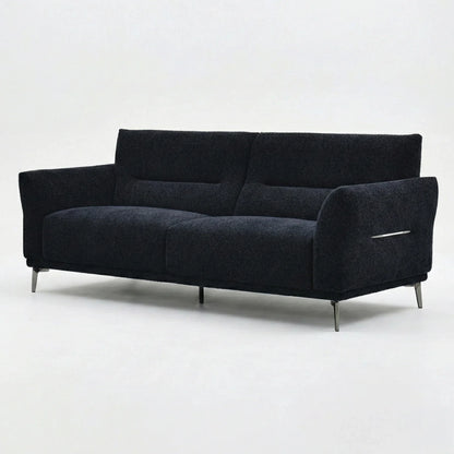 ALUXO Albany 4 Seater Large Sofa In Midnight Black Boucle Fabric