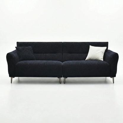 ALUXO Albany 4 Seater Large Sofa In Midnight Black Boucle Fabric