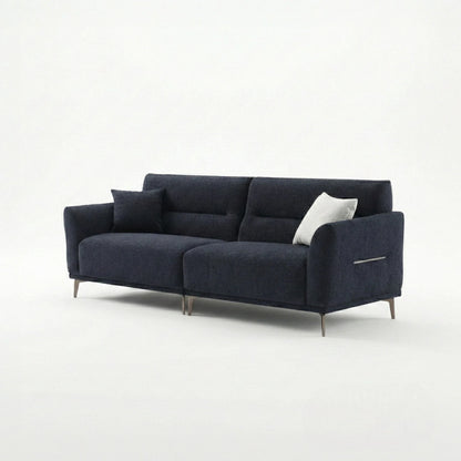 ALUXO Albany 4 Seater Large Sofa In Midnight Black Boucle Fabric