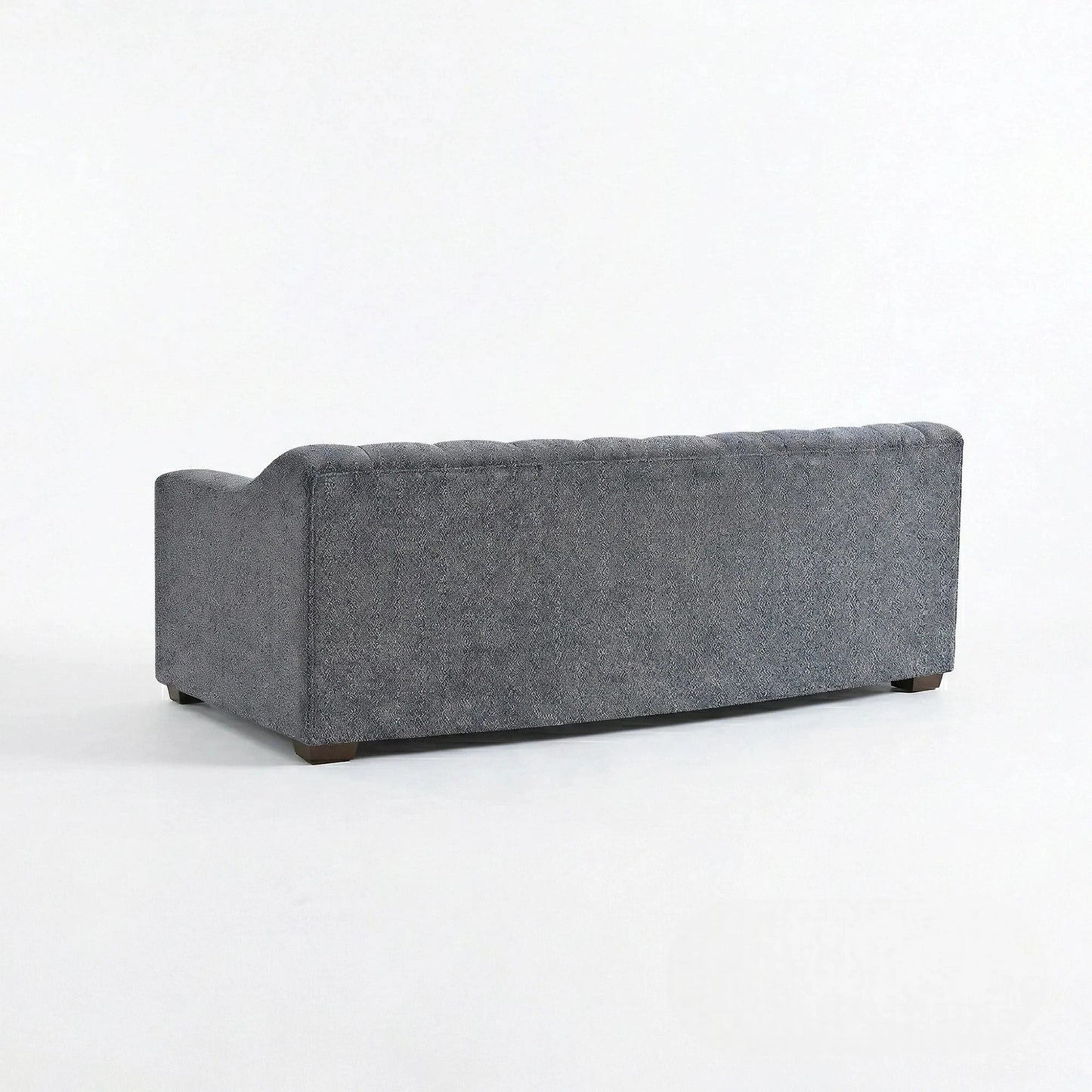 ALUXO Astoria Deep Channel Stitched 3 Seater Sofa in Iron Grey Boucle Fabric
