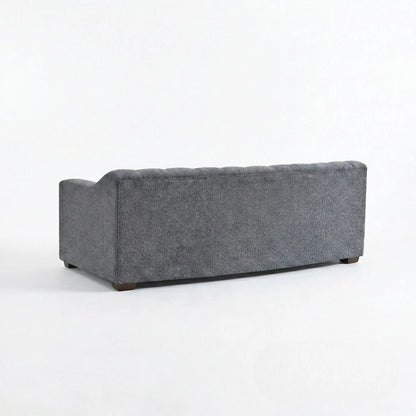 ALUXO Astoria Deep Channel Stitched 3 Seater Sofa in Iron Grey Boucle Fabric