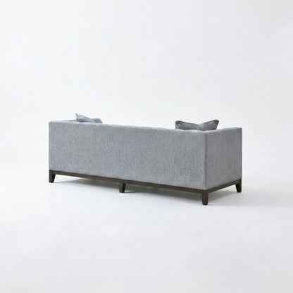 ALUXO Cooper Mid-Century Modern 3 Seater Sofa In Dolphin Grey Boucle Fabric