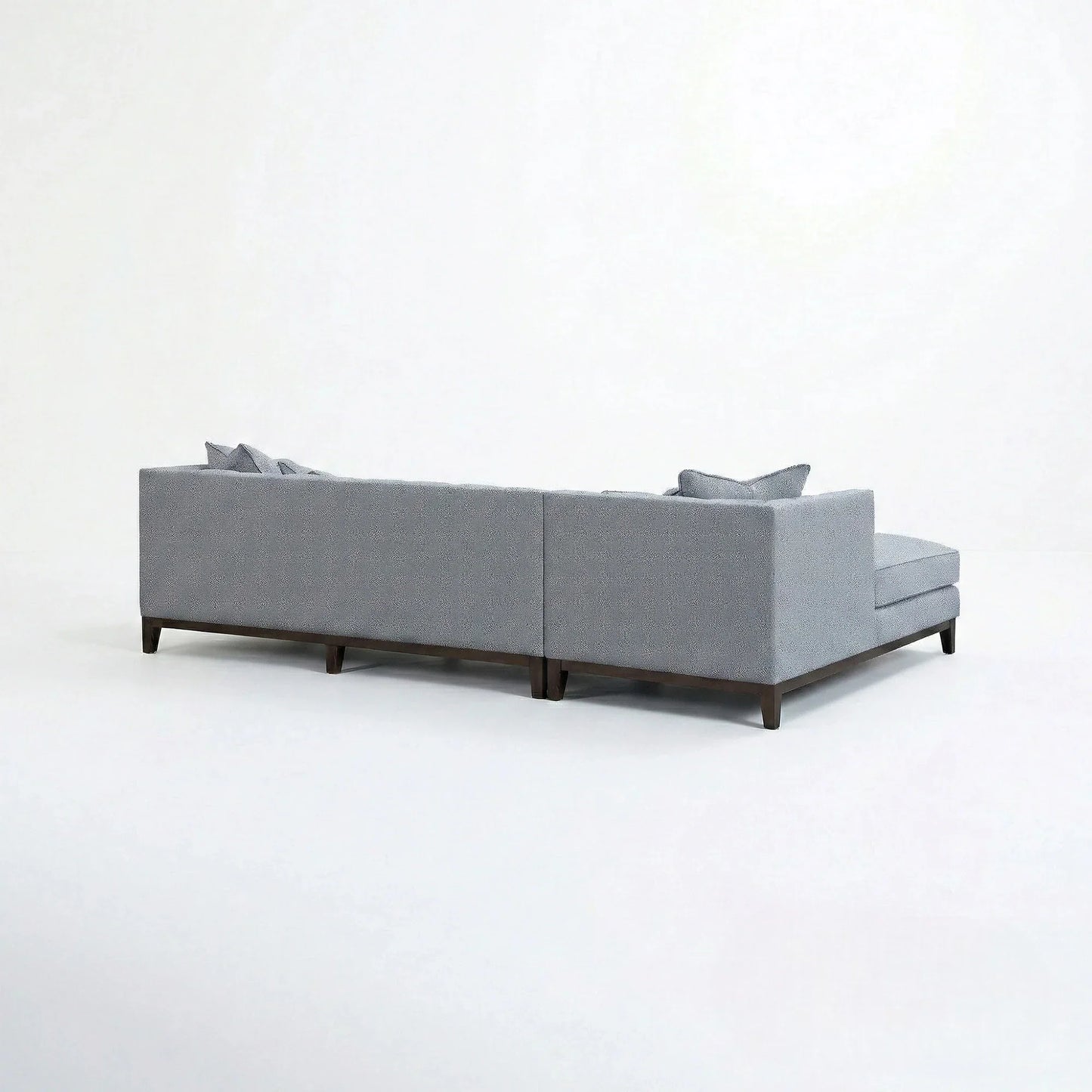ALUXO Cooper Mid-Century Modern Left Hand Corner Sofa In Dolphin Grey Boucle Fabric