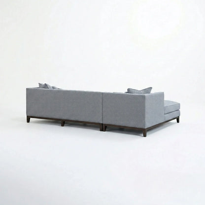 ALUXO Cooper Mid-Century Modern Left Hand Corner Sofa In Dolphin Grey Boucle Fabric