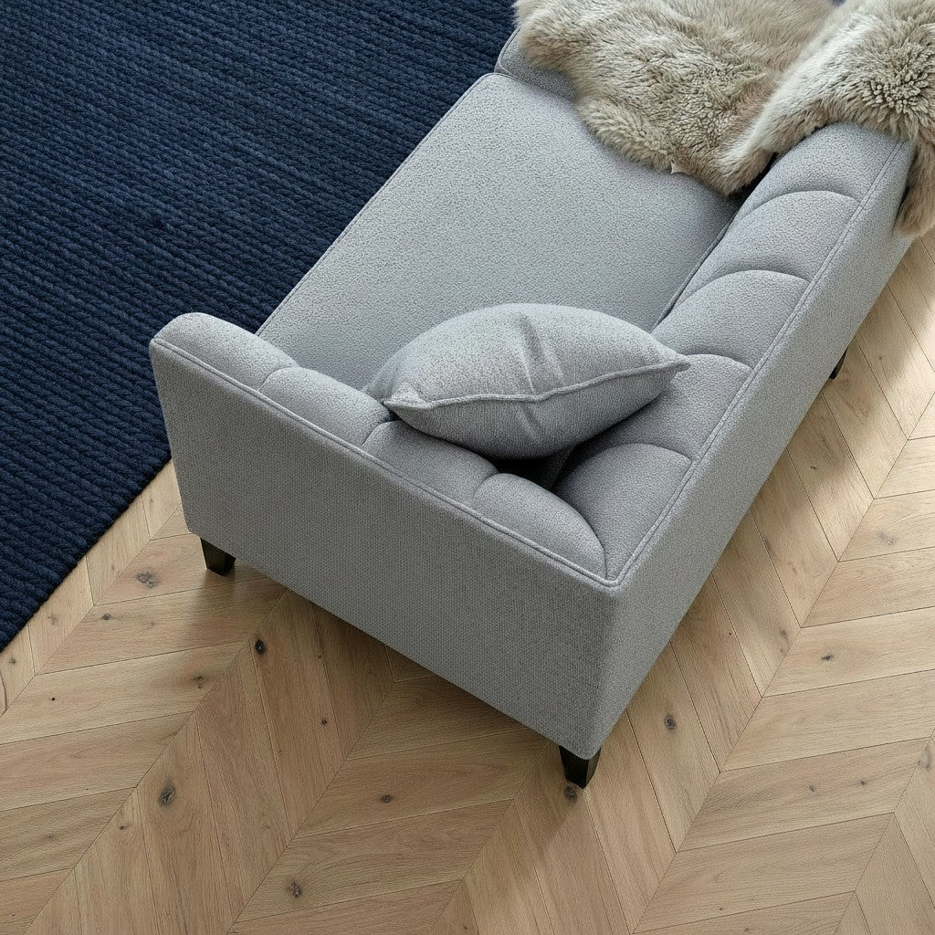ALUXO Cooper Mid-Century Modern 3 Seater Sofa In Dolphin Grey Boucle Fabric
