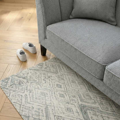 ALUXO Cooper Mid-Century Modern 3 Seater Sofa In Dolphin Grey Boucle Fabric
