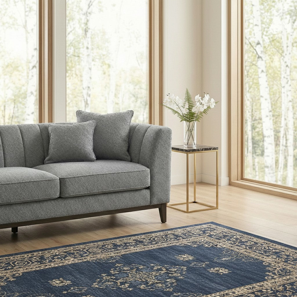 ALUXO Cooper Mid-Century Modern Left Hand Corner Sofa In Dolphin Grey Boucle Fabric