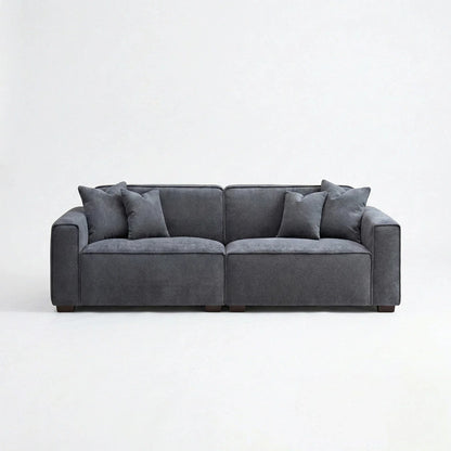 ALUXO Dakota 3 Seater Sofa In Pebble Grey Boucle Fabric