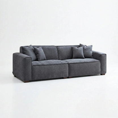 ALUXO Dakota 3 Seater Sofa In Charcoal Grey Boucle Fabric