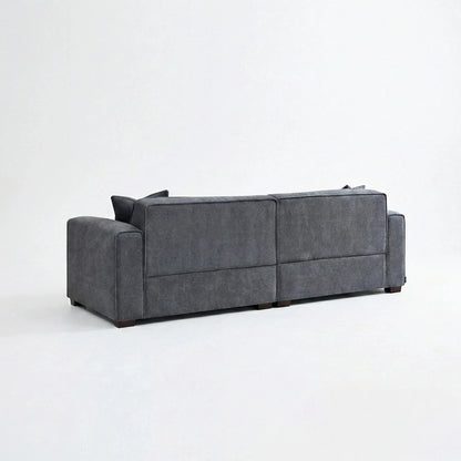 ALUXO Dakota 3 Seater Sofa In Midnight Black Boucle Fabric