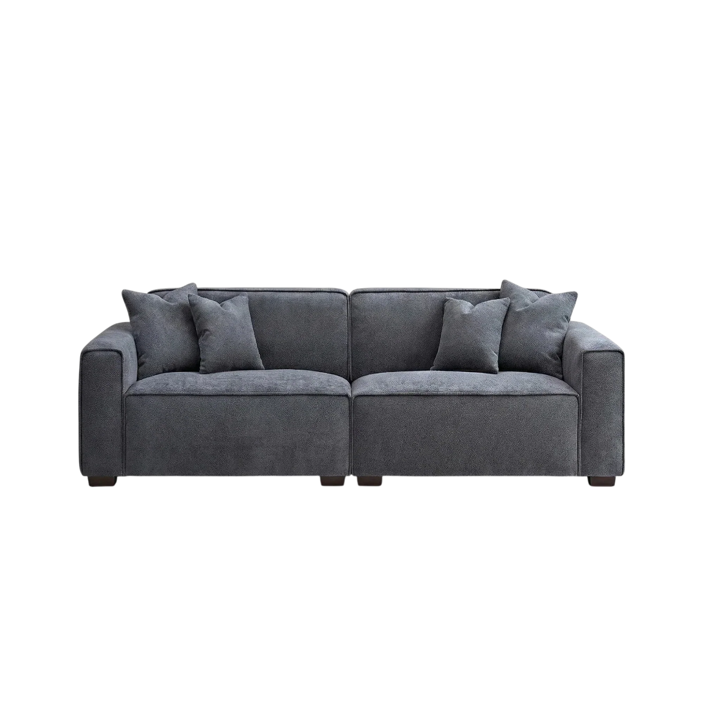 ALUXO Dakota 3 Seater Sofa In Midnight Black Boucle Fabric
