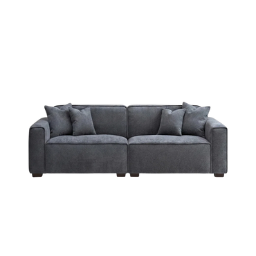 ALUXO Dakota 3 Seater Sofa In Midnight Black Boucle Fabric
