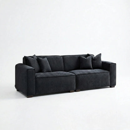 ALUXO Dakota 3 Seater Sofa In Pebble Grey Boucle Fabric
