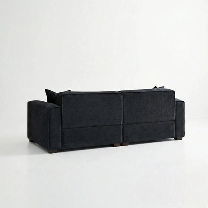 ALUXO Dakota 3 Seater Sofa In Midnight Black Boucle Fabric