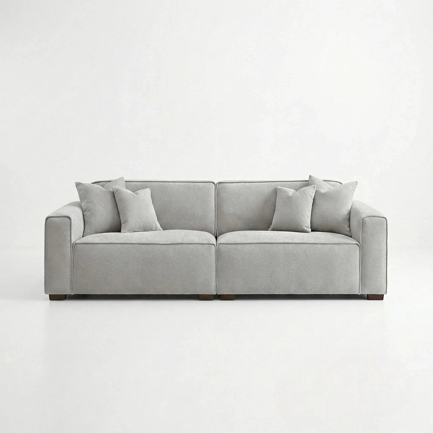 ALUXO Dakota 3 Seater Sofa In Midnight Black Boucle Fabric