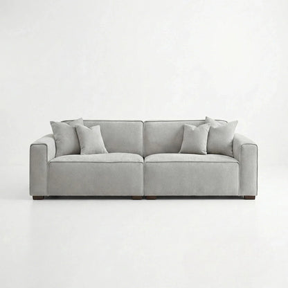 ALUXO Dakota 3 Seater Sofa In Midnight Black Boucle Fabric