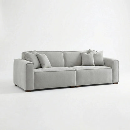 ALUXO Dakota 3 Seater Sofa In Charcoal Grey Boucle Fabric