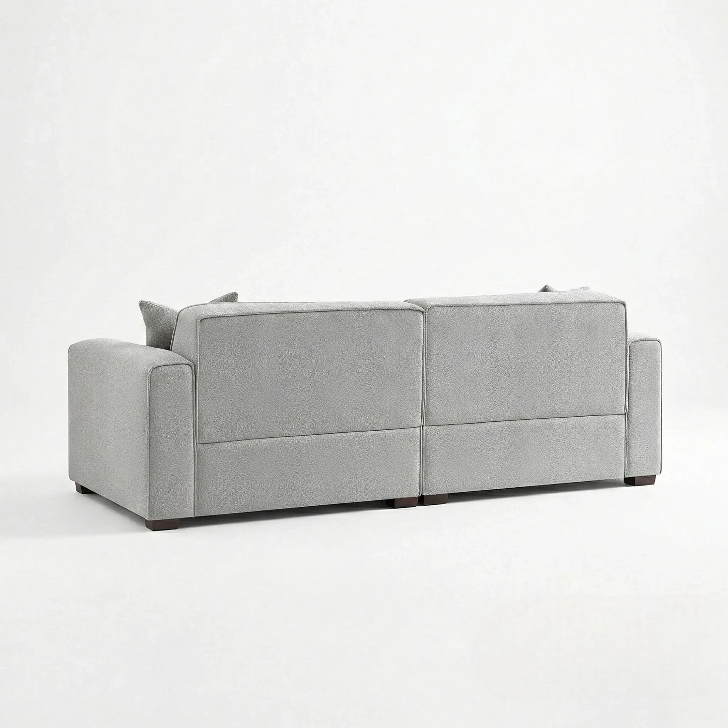 ALUXO Dakota 3 Seater Sofa In Pebble Grey Boucle Fabric