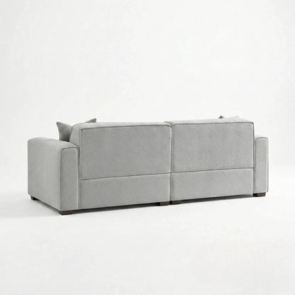 ALUXO Dakota 3 Seater Sofa In Pebble Grey Boucle Fabric