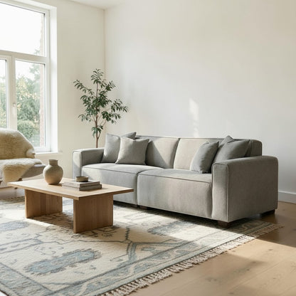 ALUXO Dakota 3 Seater Sofa In Midnight Black Boucle Fabric