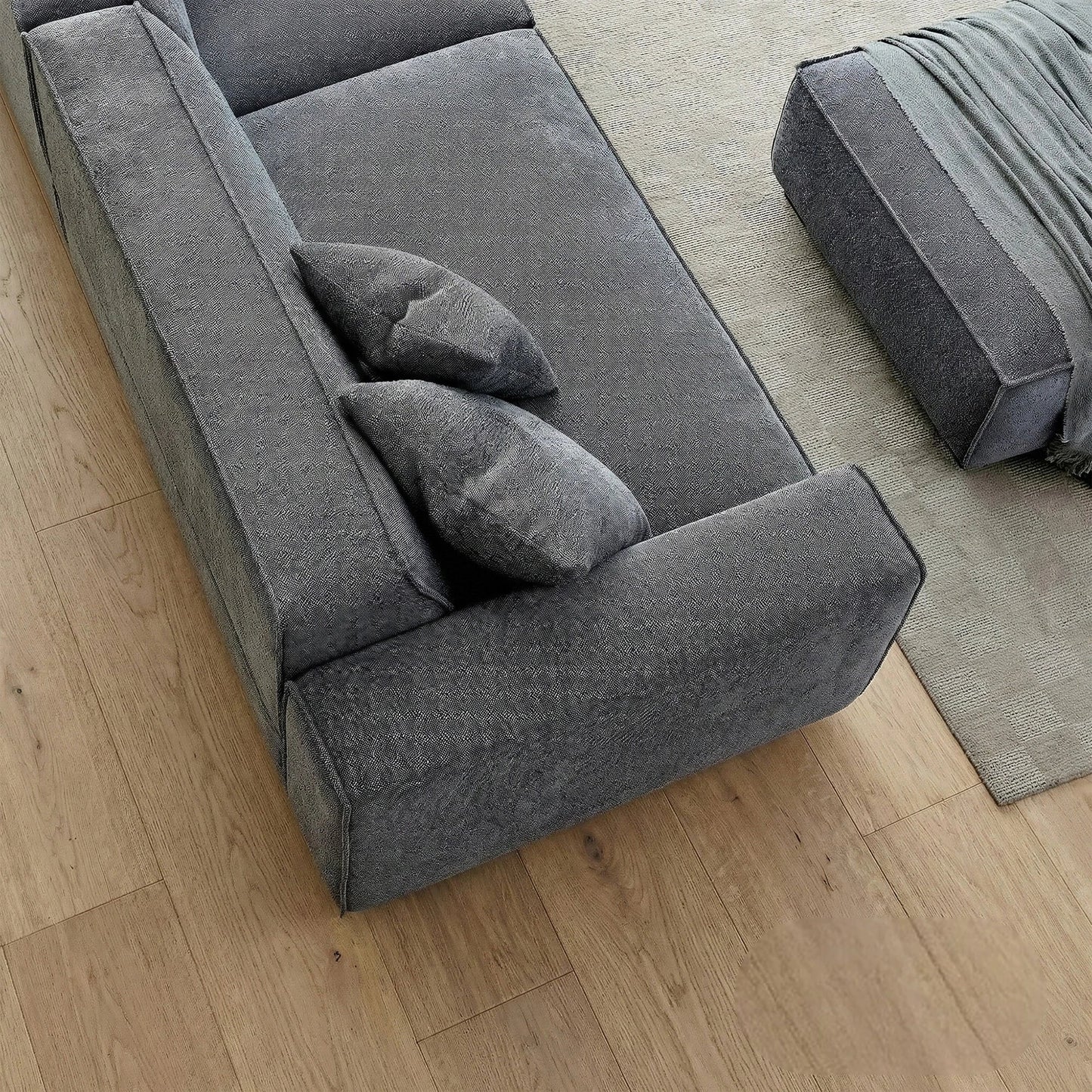 ALUXO Dakota 3 Seater Sofa In Midnight Black Boucle Fabric