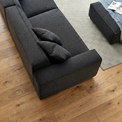 ALUXO Dakota 3 Seater Sofa In Charcoal Grey Boucle Fabric