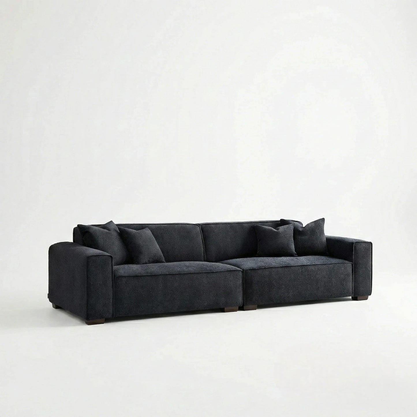 ALUXO Dakota 3 Seater Sofa In Pebble Grey Boucle Fabric
