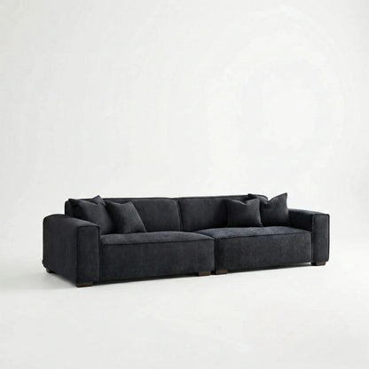 ALUXO Dakota 3 Seater Sofa In Pebble Grey Boucle Fabric