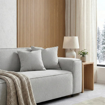 ALUXO Dakota 3 Seater Sofa In Midnight Black Boucle Fabric