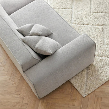 ALUXO Dakota 3 Seater Sofa In Charcoal Grey Boucle Fabric