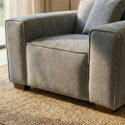 ALUXO Dakota Modular Armchair In Charcoal Grey Boucle Fabric