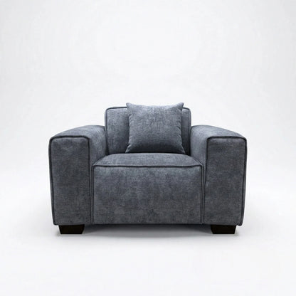 ALUXO Dakota Modular Armchair In Midnight Black Boucle Fabric