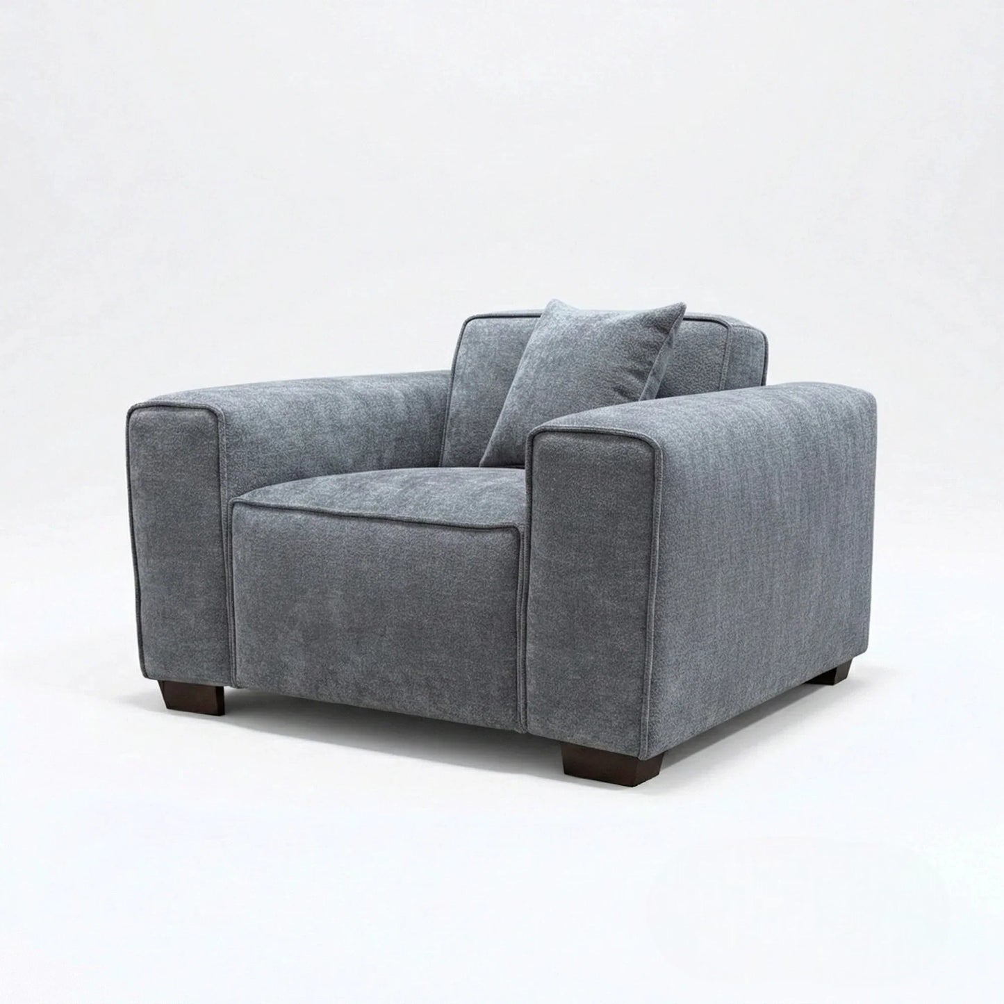 ALUXO Dakota Modular Armchair In Pebble Grey Boucle Fabric