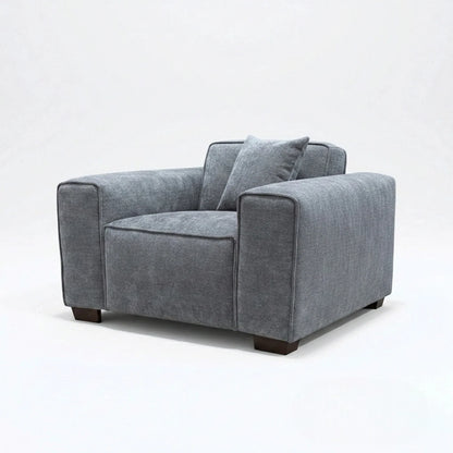ALUXO Dakota Modular Armchair In Charcoal Grey Boucle Fabric