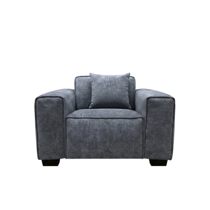 ALUXO Dakota Modular Armchair In Pebble Grey Boucle Fabric