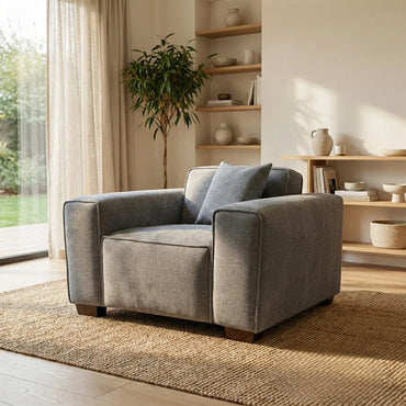 ALUXO Dakota Modular Armchair In Charcoal Grey Boucle Fabric