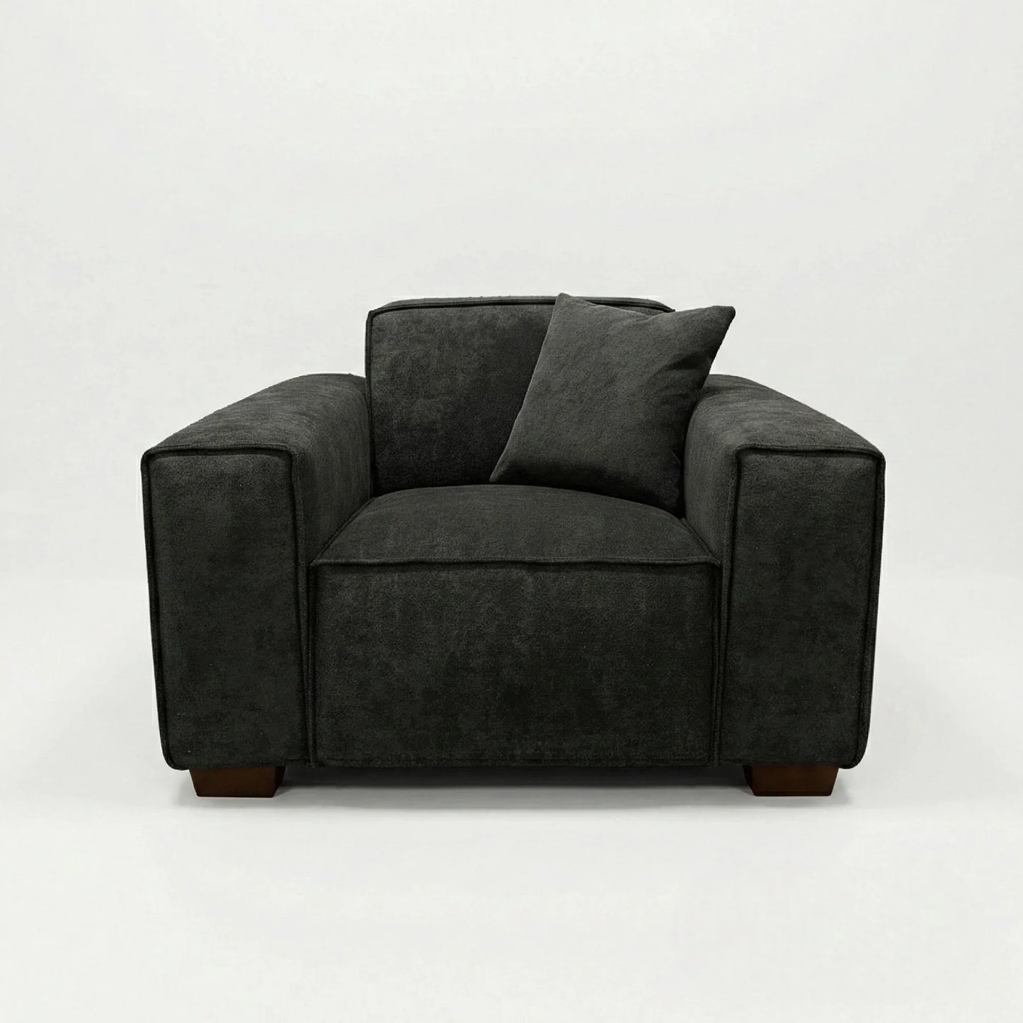 ALUXO Dakota Modular Armchair In Pebble Grey Boucle Fabric
