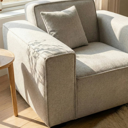 ALUXO Dakota Modular Armchair In Midnight Black Boucle Fabric