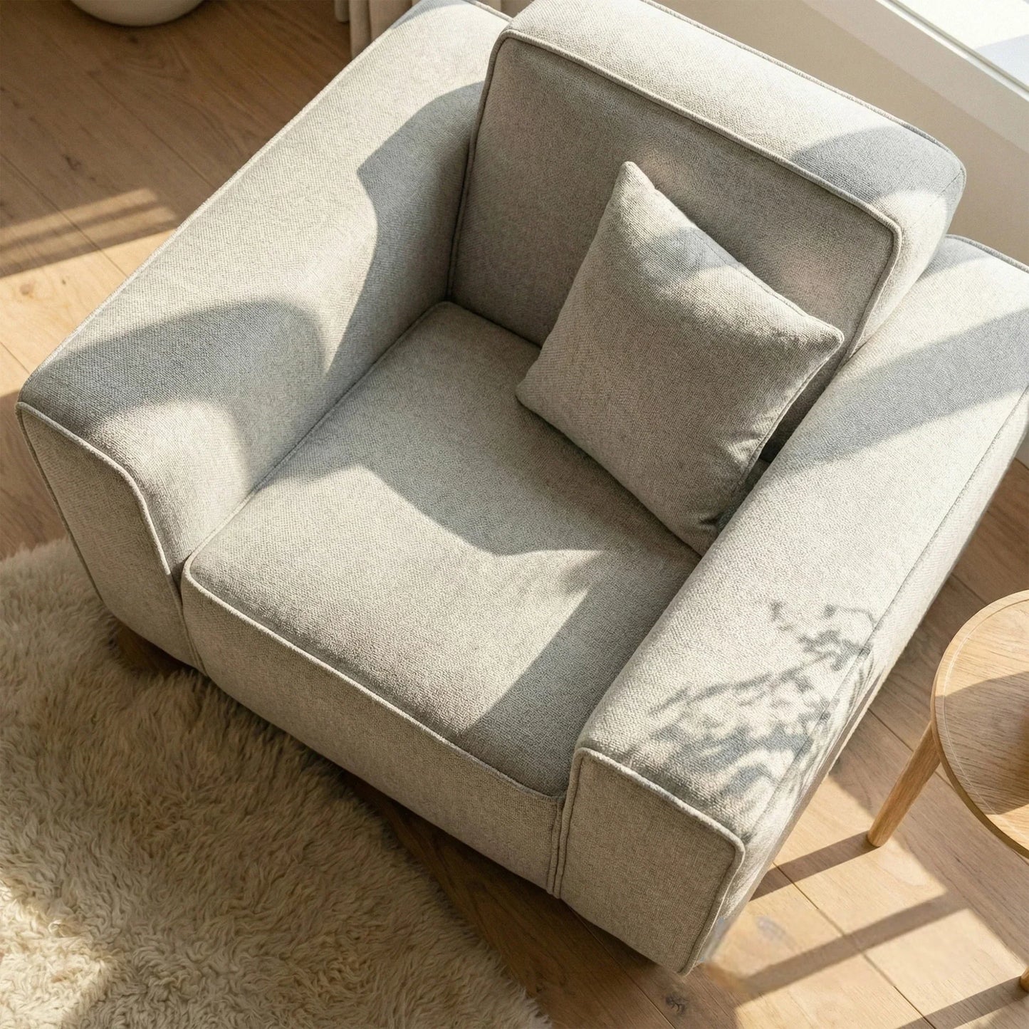 ALUXO Dakota Modular Armchair In Charcoal Grey Boucle Fabric