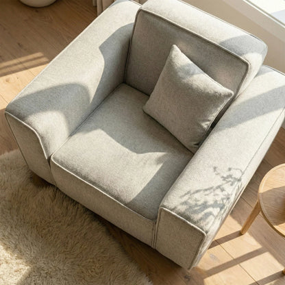 ALUXO Dakota Modular Armchair In Charcoal Grey Boucle Fabric