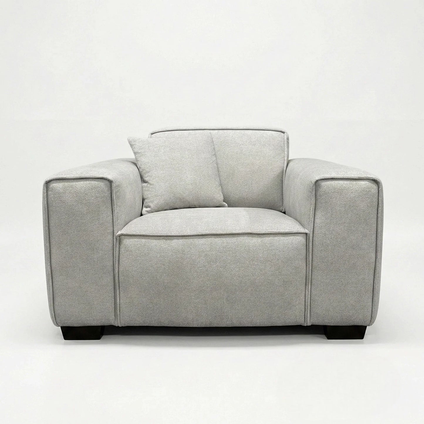 ALUXO Dakota Modular Armchair In Pebble Grey Boucle Fabric