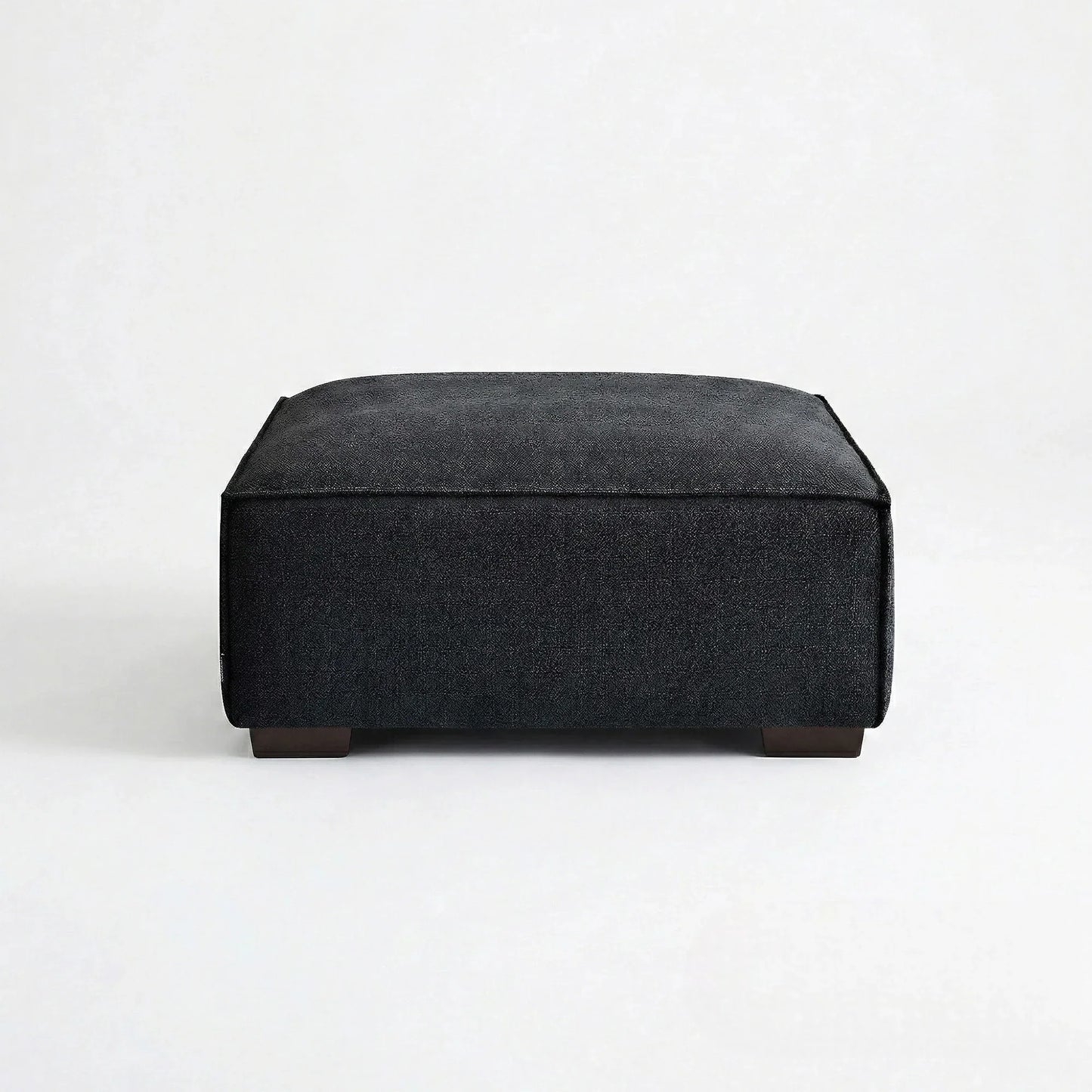 ALUXO Dakota Modular Footstool In Midnight Black Boucle Fabric