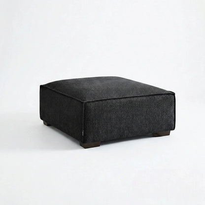 ALUXO Dakota Modular Footstool In Charcoal Grey Boucle Fabric