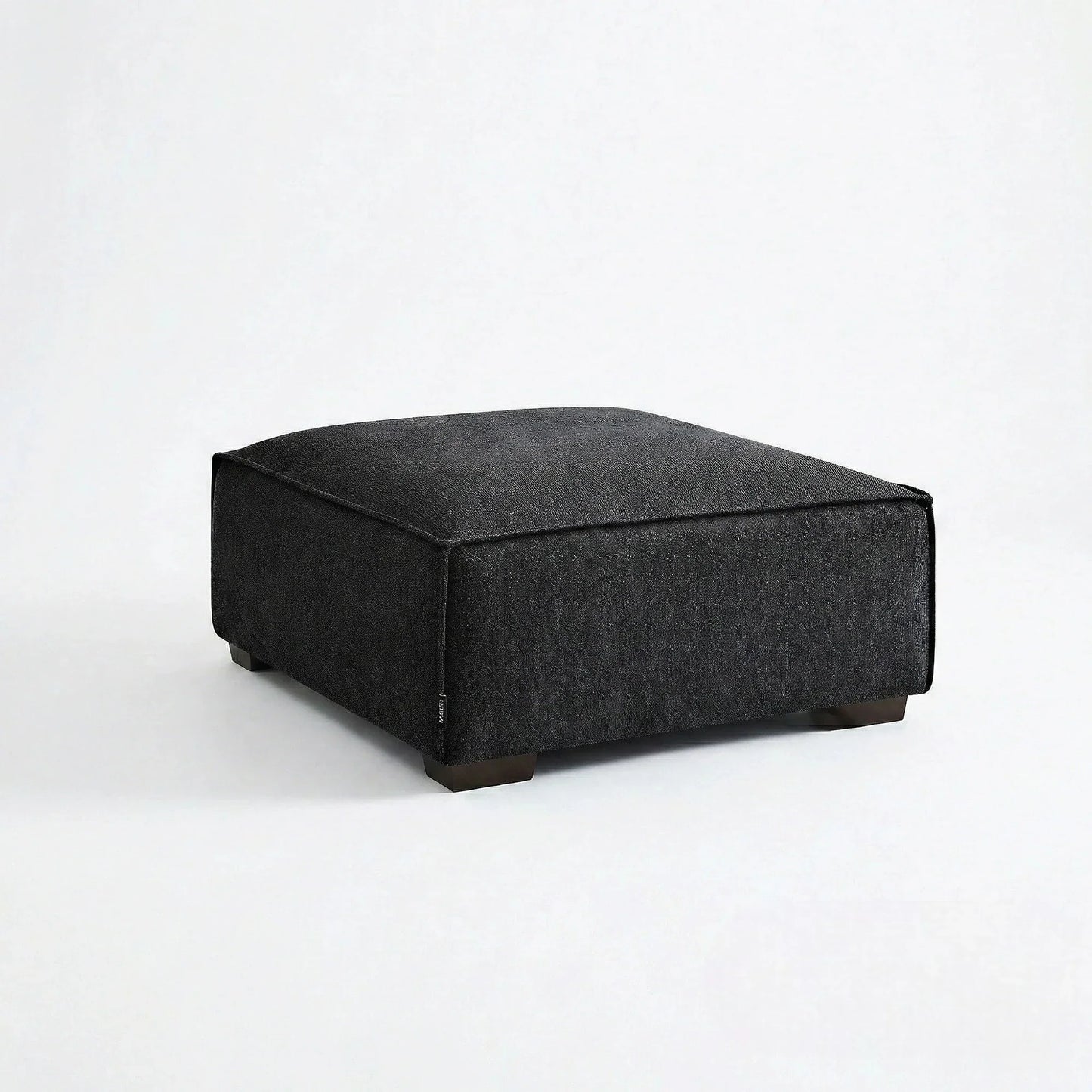 ALUXO Dakota Modular Footstool In Midnight Black Boucle Fabric