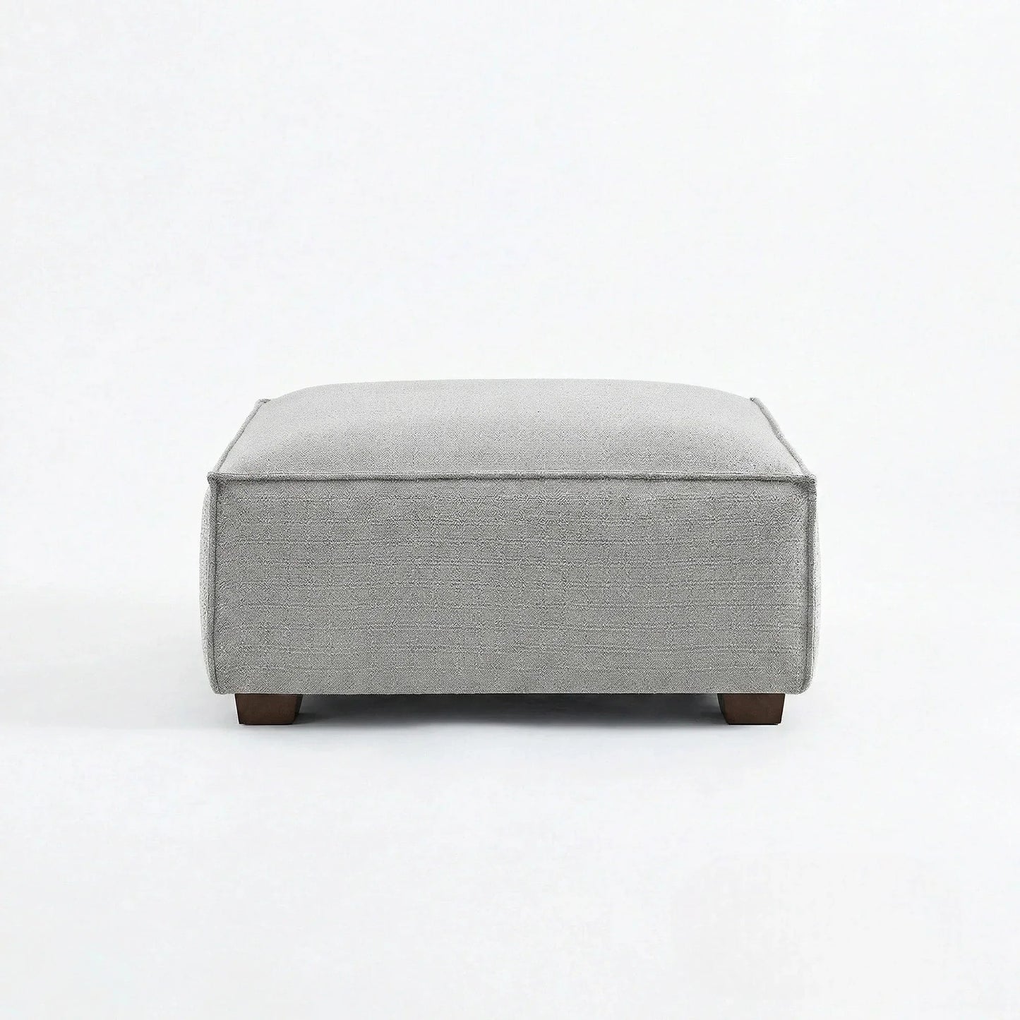 ALUXO Dakota Modular Footstool In Pebble Grey Boucle Fabric