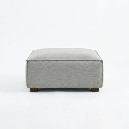 ALUXO Dakota Modular Footstool In Pebble Grey Boucle Fabric