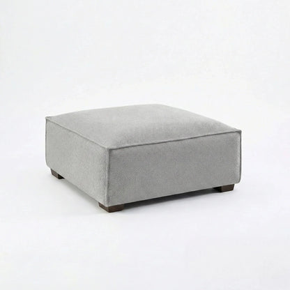ALUXO Dakota Modular Footstool In Pebble Grey Boucle Fabric