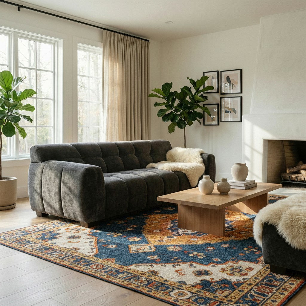 ALUXO Harlem 3 Seater Sofa In Cocoa Chocolate Velvet And Channel Stitch