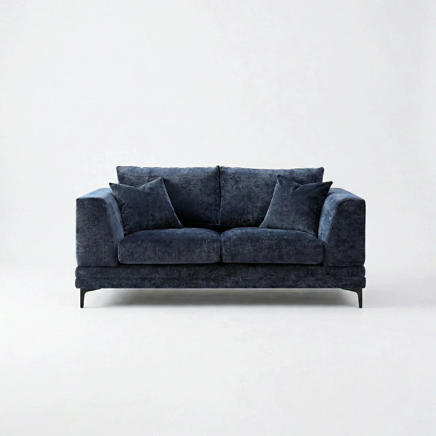 ALUXO Lenox 2 Seater Sofa In Aegean Blue Mermaid Velvet