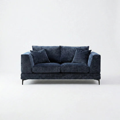 ALUXO Lenox 2 Seater Sofa In Aegean Blue Mermaid Velvet